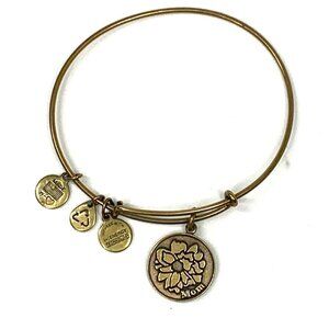 Alex and Ani Mom Charm Bracelet Gold Finish - Expands 2"- 3.5"